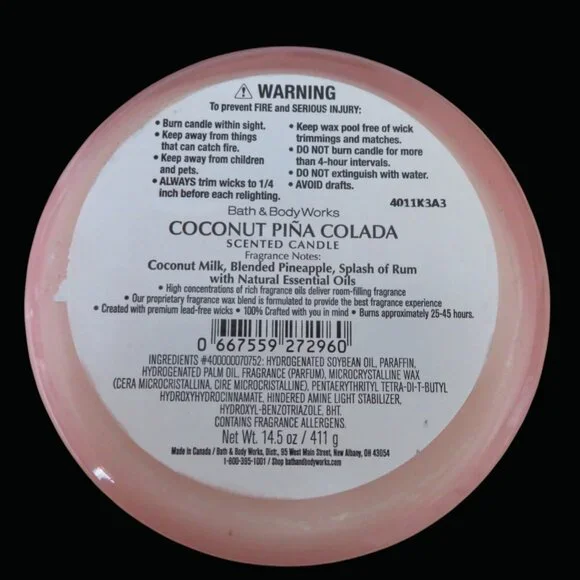 Bath & Body Works Three-Wick Candle - COCONUT PINA COLADA - NWT - Picture 2 of 4